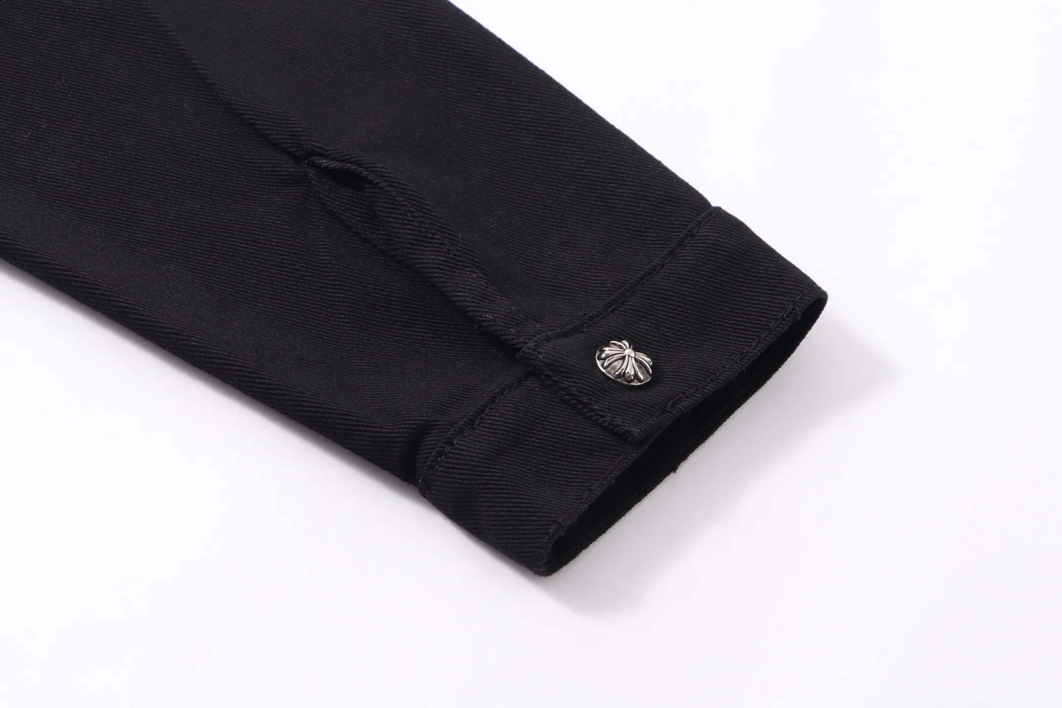 P370 Chrome Hearts Chrome Hearts Horseshoe Cross Shirt Denim Jacket Color: Black Size: M L XL XXL XXXL